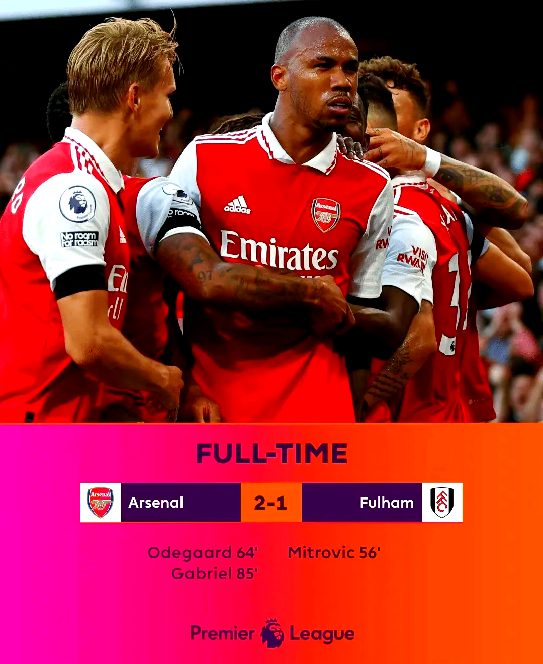 阿森纳胜利对阵富勒姆，努力保持不败